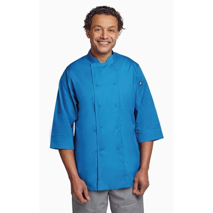 Chef Works unisex koksbuis blauw L, Borstomvang: 112-117cm