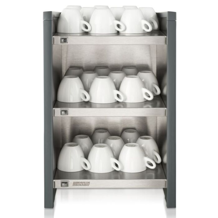 Koppenwarmer RVS Zwart, WHK, 3 Lagen, Voor koffiekoppen en mokken, 349x400x542 mm