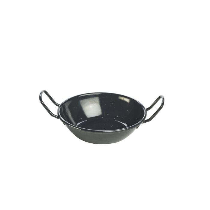 Emaille wokpan zwart 14 cm 360ml, doos van 10 stuks