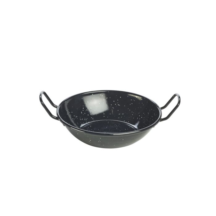 Emaille wokpan zwart 16 cm 520ml, doos van 10 stuks