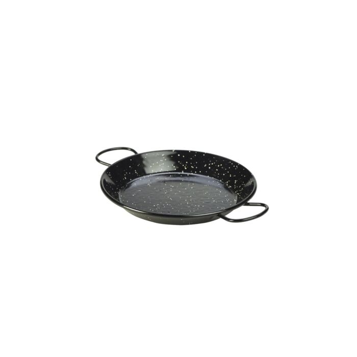 Zwart emaille pannetje paella 20 cm, doos van 6 stuks